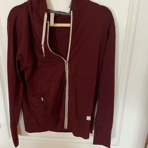 Women's Vuori Burgundy Zip-Up Hoodie